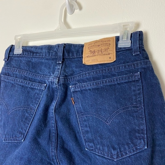 LEVIS • Vintage Women’s 921 Dark Wash Tapered Leg High Waisted Jeans Orange Tab - Picture 5 of 8